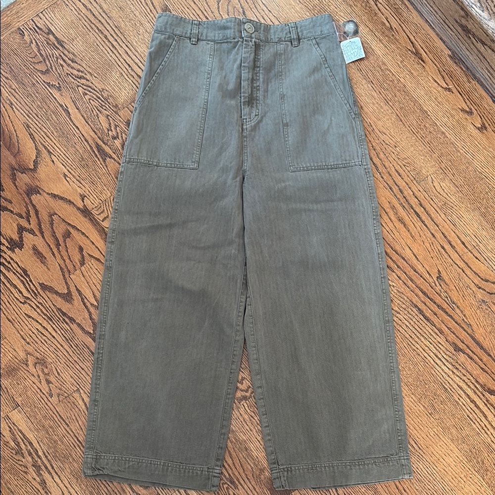 NWT Free People Olive Green Wide-Leg Pants